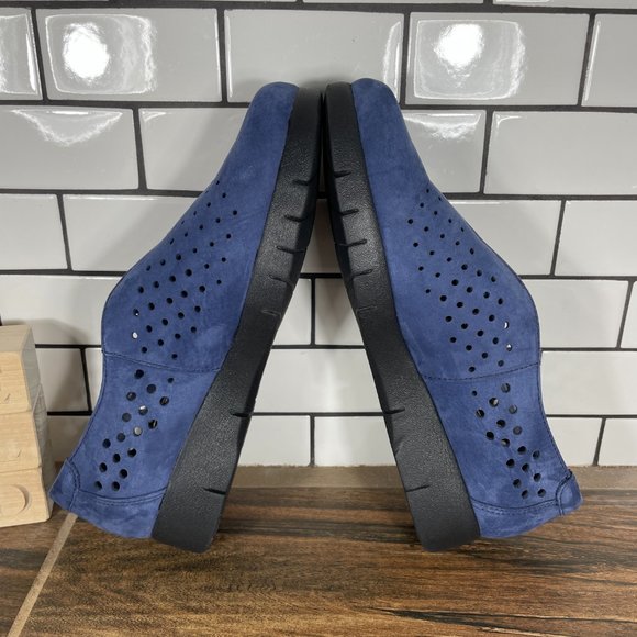 Clarks Daelyn Summit Women's Size 9 Shoes Blue Leather Comfort Wedge Loafer - Picture 5 of 12